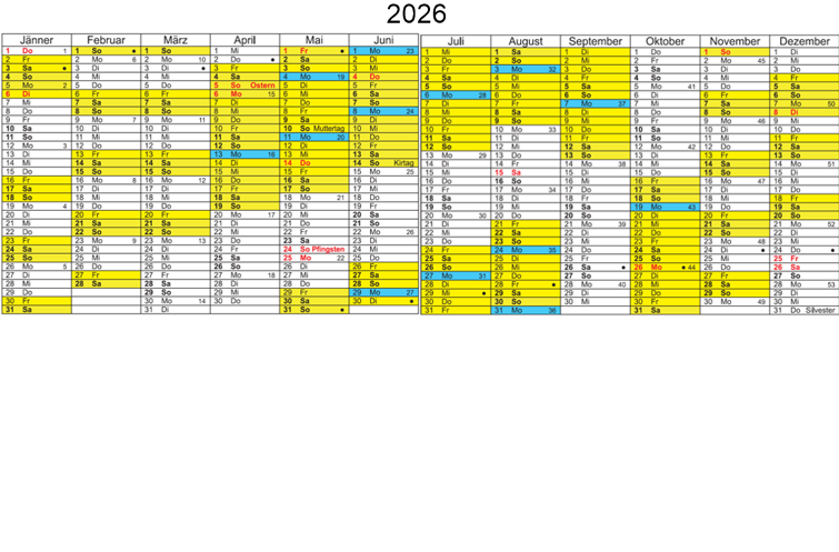 Kalender 2026